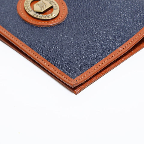 バーバリー BURBERRY レザー 手帳カバー 長財布 ネイビー WS22541
