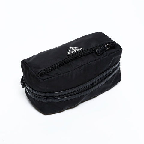PRADA Nylon Triangle Logo Pouch Pouch black WS22543