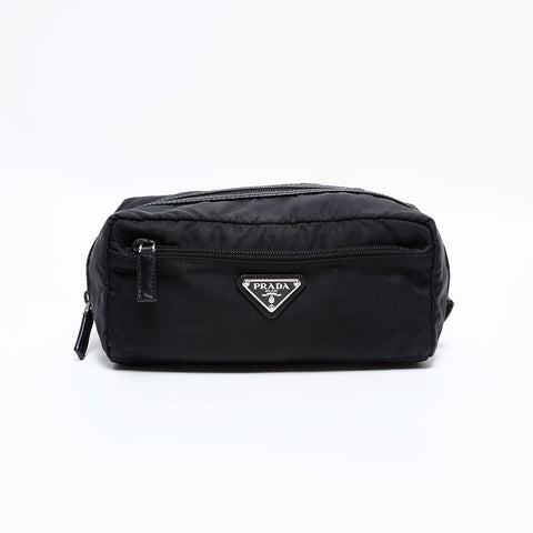 PRADA Nylon Triangle Logo Pouch Pouch black WS22543