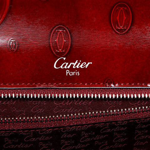 CARTIER happy birthday patent leather Handbag Red WS22544