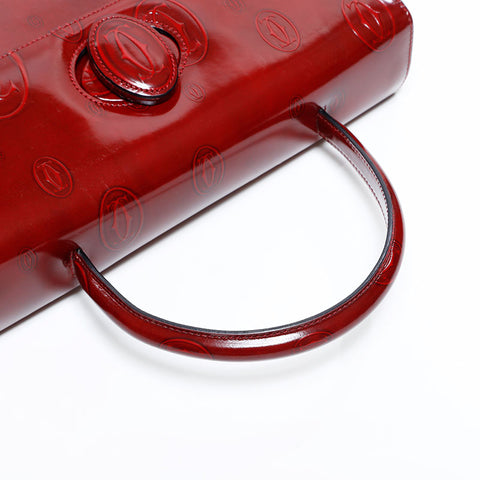 CARTIER happy birthday patent leather Handbag Red WS22544
