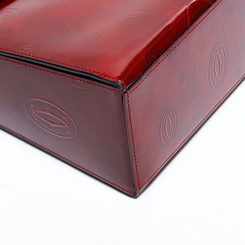 CARTIER happy birthday patent leather Handbag Red WS22544