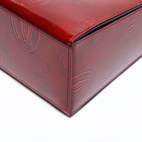 CARTIER happy birthday patent leather Handbag Red WS22544