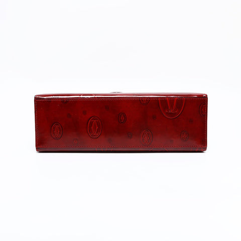 CARTIER happy birthday patent leather Handbag Red WS22544