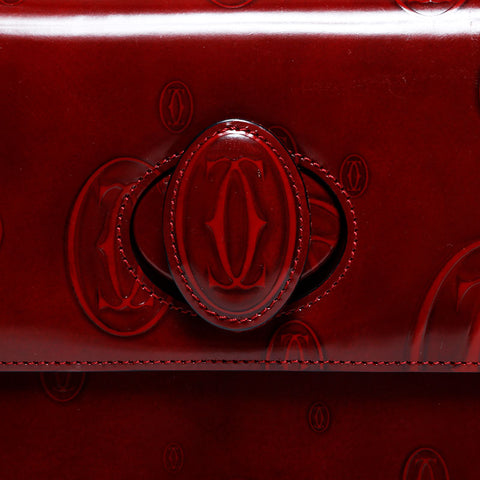 CARTIER happy birthday patent leather Handbag Red WS22544