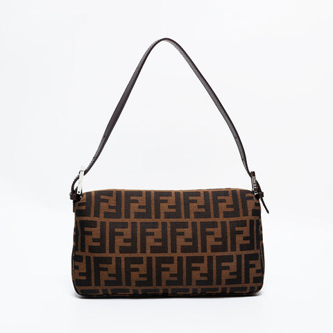 FENDI Zucca mamma bucket Shoulder Bag Brown WS22547