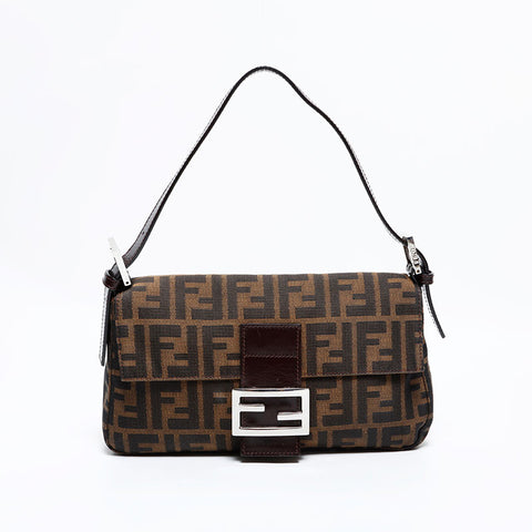 FENDI Zucca mamma bucket Shoulder Bag Brown WS22548