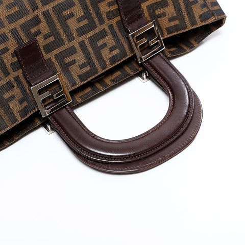 FENDI Zucca Handbag Brown WS22549