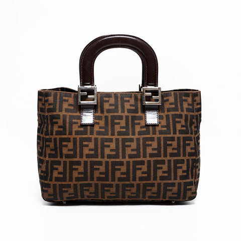 FENDI Zucca Handbag Brown WS22549