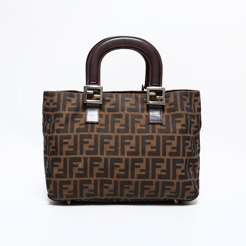 FENDI Zucca Handbag Brown WS22549