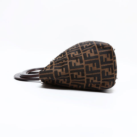 FENDI Zucca Handbag Brown WS22549