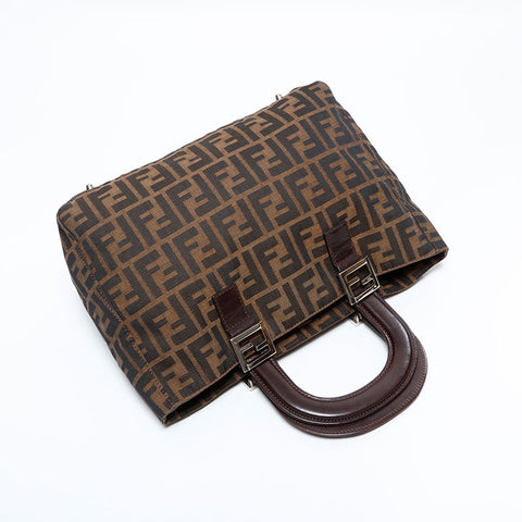 FENDI Zucca Handbag Brown WS22549