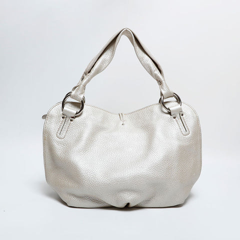 CELINE Leather Bittersweet Shoulder Bag white WS22551