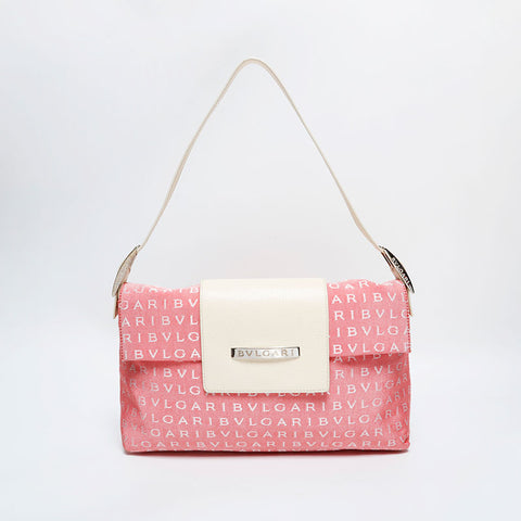 BVLGARI Logomania Canvas Shoulder Bag pink WS22552