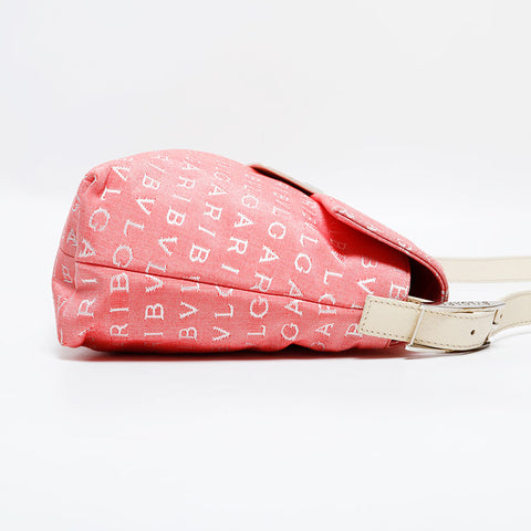 BVLGARI Logomania Canvas Shoulder Bag pink WS22552