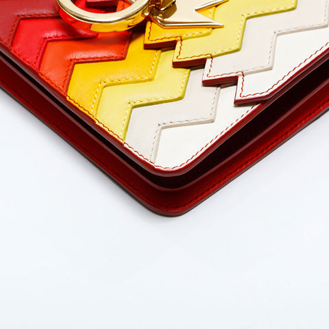 Salvatore Ferragamo Gancini Leather Multicolor Rainbow Mini Zigzag Shoulder Bag multicolor WS22556