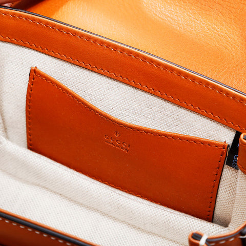 GUCCI Leather Mini Bamboo Belt Waist bag Brown WS22557