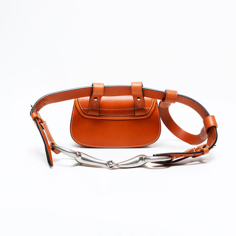 GUCCI Leather Mini Bamboo Belt Waist bag Brown WS22557