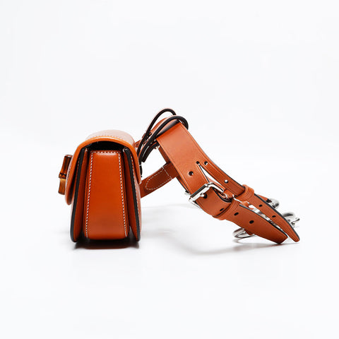 GUCCI Leather Mini Bamboo Belt Waist bag Brown WS22557