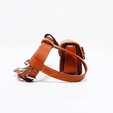 GUCCI Leather Mini Bamboo Belt Waist bag Brown WS22557