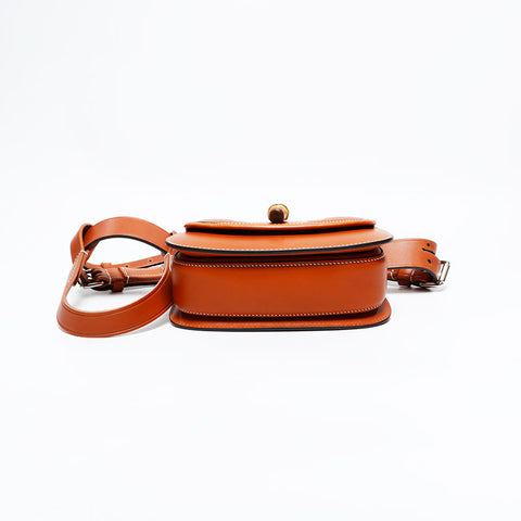 GUCCI Leather Mini Bamboo Belt Waist bag Brown WS22557