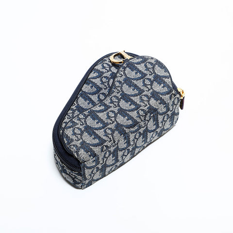 Christian Dior Trotter canvas pouch Shoulder Bag Navy WS22559