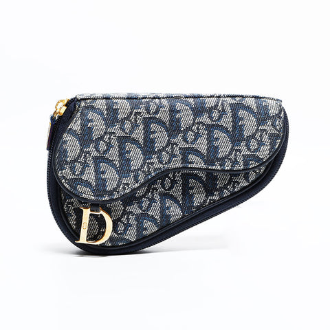 Christian Dior Trotter canvas pouch Shoulder Bag Navy WS22559