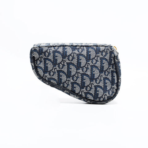 Christian Dior Trotter canvas pouch Shoulder Bag Navy WS22559