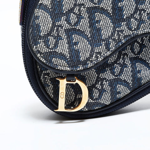 Christian Dior Trotter canvas pouch Shoulder Bag Navy WS22559
