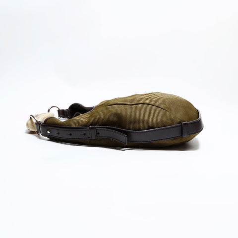 YVES SAINT LAURENT YSL Canvas Hobo Mombasa Shoulder Bag khaki WS22560