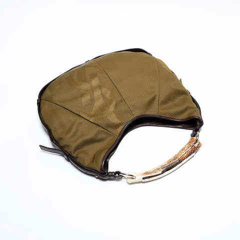 YVES SAINT LAURENT YSL Canvas Hobo Mombasa Shoulder Bag khaki WS22560