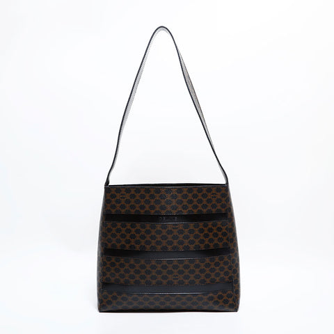 CELINE PVC Macadam Shoulder Bag black WS22561