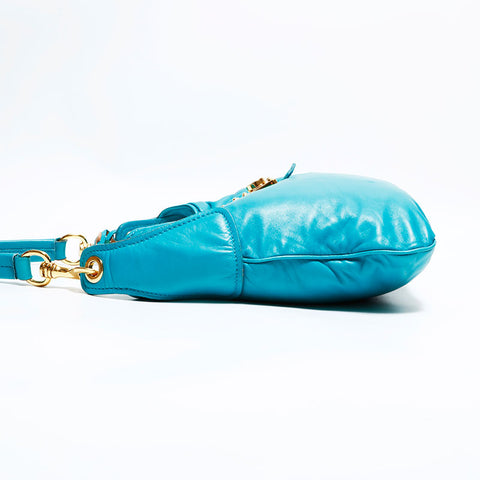 Miu Miu Nappa Leather Padlock Shoulder Bag blue WS22563