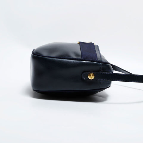 Salvatore Ferragamo Vara Leather Shoulder Bag Navy WS22564