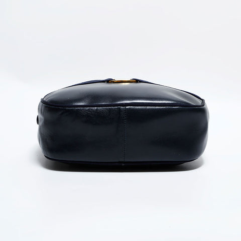 Salvatore Ferragamo Vara Leather Shoulder Bag Navy WS22564