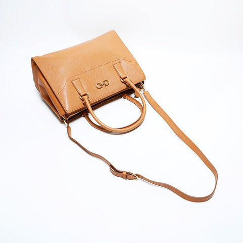 Salvatore Ferragamo Leather 2way Tote Bag Brown WS22565