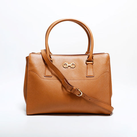 Salvatore Ferragamo Leather 2way Tote Bag Brown WS22565