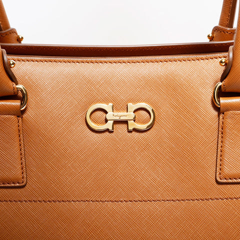 Salvatore Ferragamo Leather 2way Tote Bag Brown WS22565