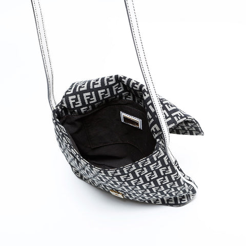 FENDI Zucchino Mamma Canvas Shoulder Bag gray WS22566