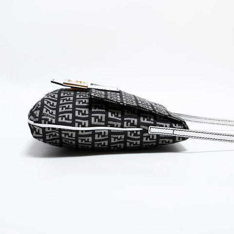 FENDI Zucchino Mamma Canvas Shoulder Bag gray WS22566