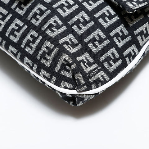FENDI Zucchino Mamma Canvas Shoulder Bag gray WS22566