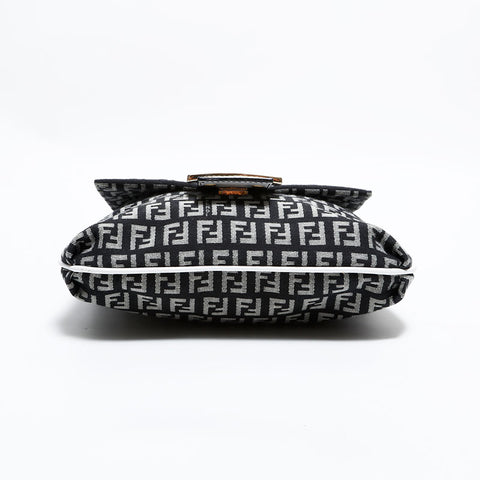FENDI Zucchino Mamma Canvas Shoulder Bag gray WS22566