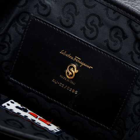 Salvatore Ferragamo Mini Tote 2way Leather Shoulder Bag black WS22568