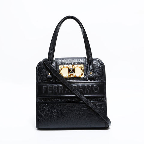 Salvatore Ferragamo Mini Tote 2way Leather Shoulder Bag black WS22568