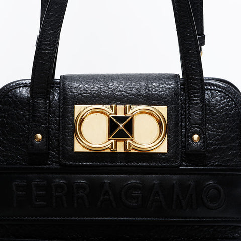 Salvatore Ferragamo Mini Tote 2way Leather Shoulder Bag black WS22568