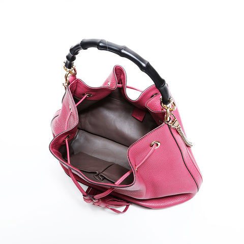 GUCCI Bamboo leather 2way Shoulder Bag pink WS22569