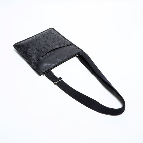 Salvatore Ferragamo Gancini embossed leather Shoulder Bag black WS22570