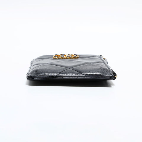 CHANEL CHANEL 19 Lambskin Fragment Case, 29th Series, 2019 Purse black WS22574