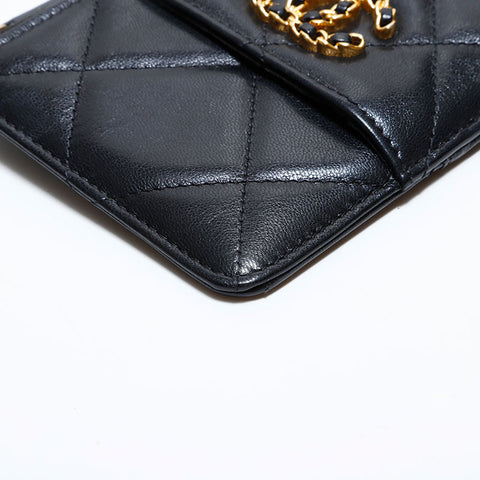 CHANEL CHANEL 19 Lambskin Fragment Case, 29th Series, 2019 Purse black WS22574