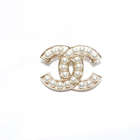 CHANEL B19V COCO Mark Pearl 2019 Brooch gold WS22577